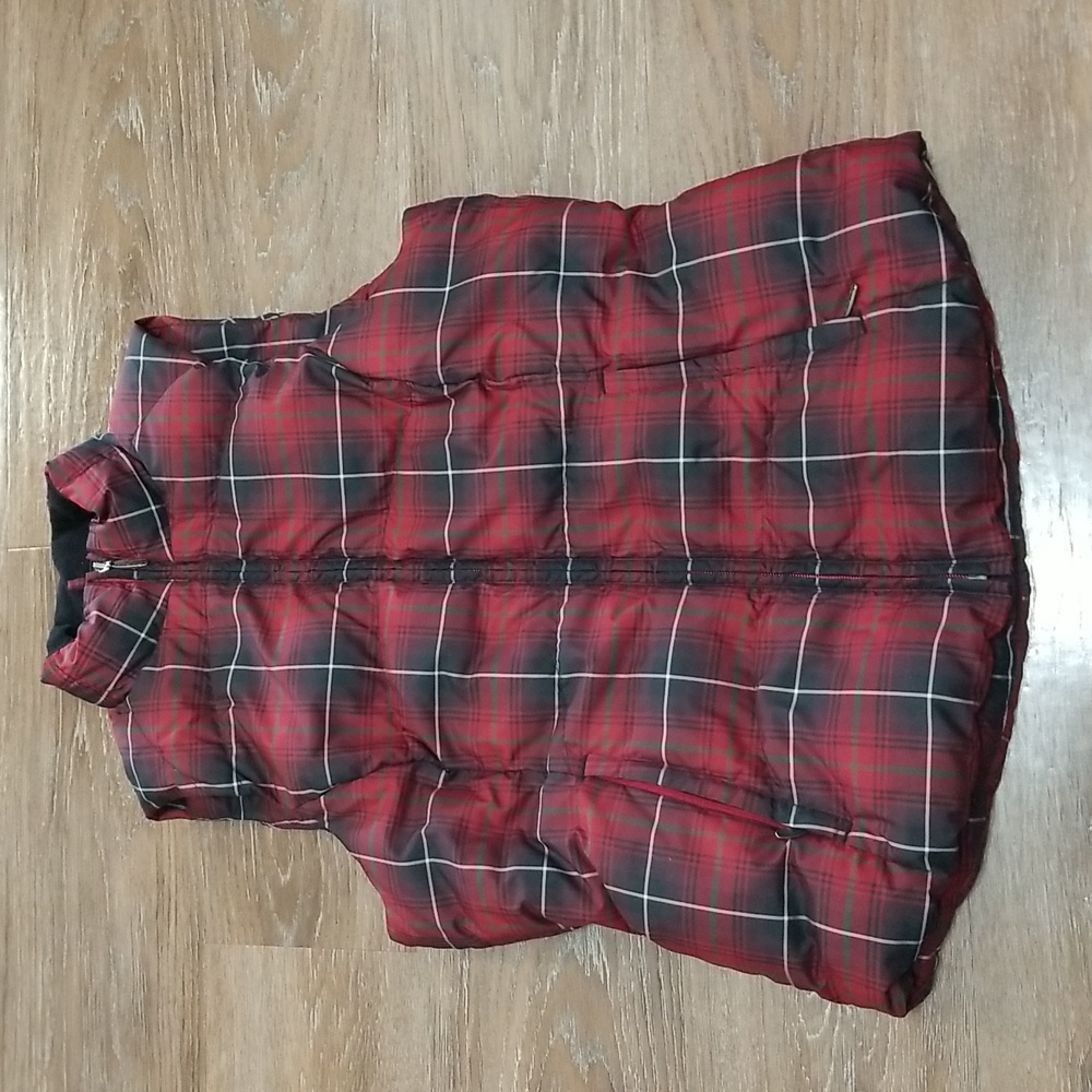 (M) Eddie Bauer Down Filled Quilted Lumberjack Plaid Vest Puffer Outdoor Hiking